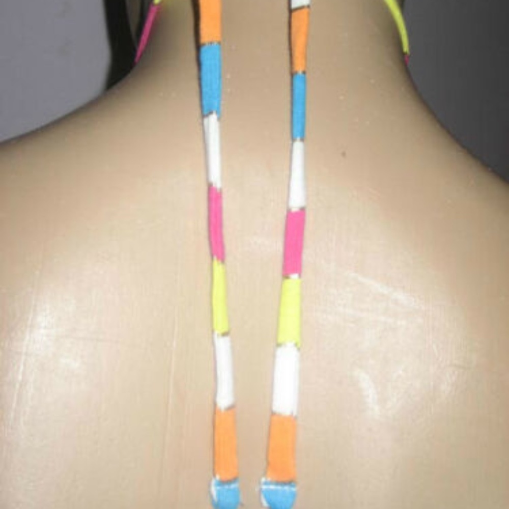 NEW Baby Phat Y2K Rainbow stripe Rhinestone Cat Keyhole Halter L / XL - Picture 4 of 15